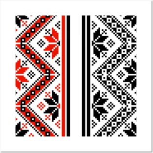 Traditional Red and Black pattern Posters and Art